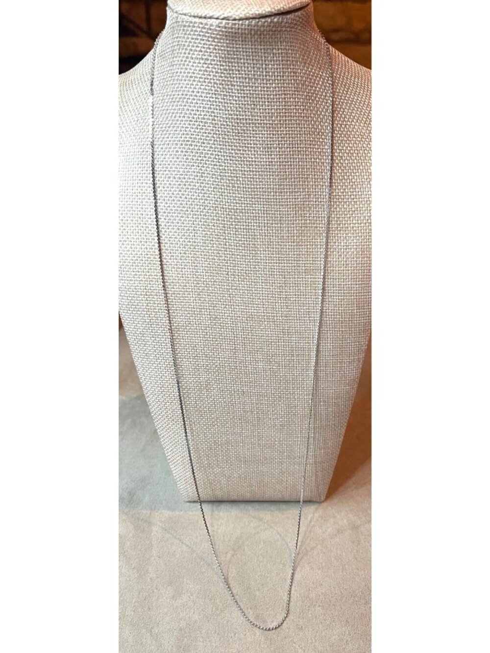 Vintage 70s Sarah Coventry Rhodium /Silver Tone Long Curb Chain Necklace 30" MCM